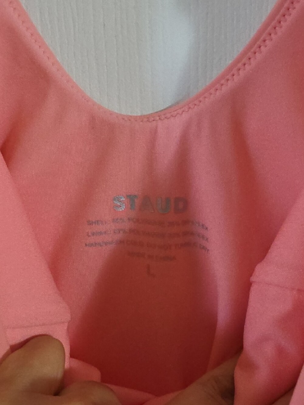 STAUD Women's Pink Ruched One-Piece Bodysuit - Picture 6 of 6